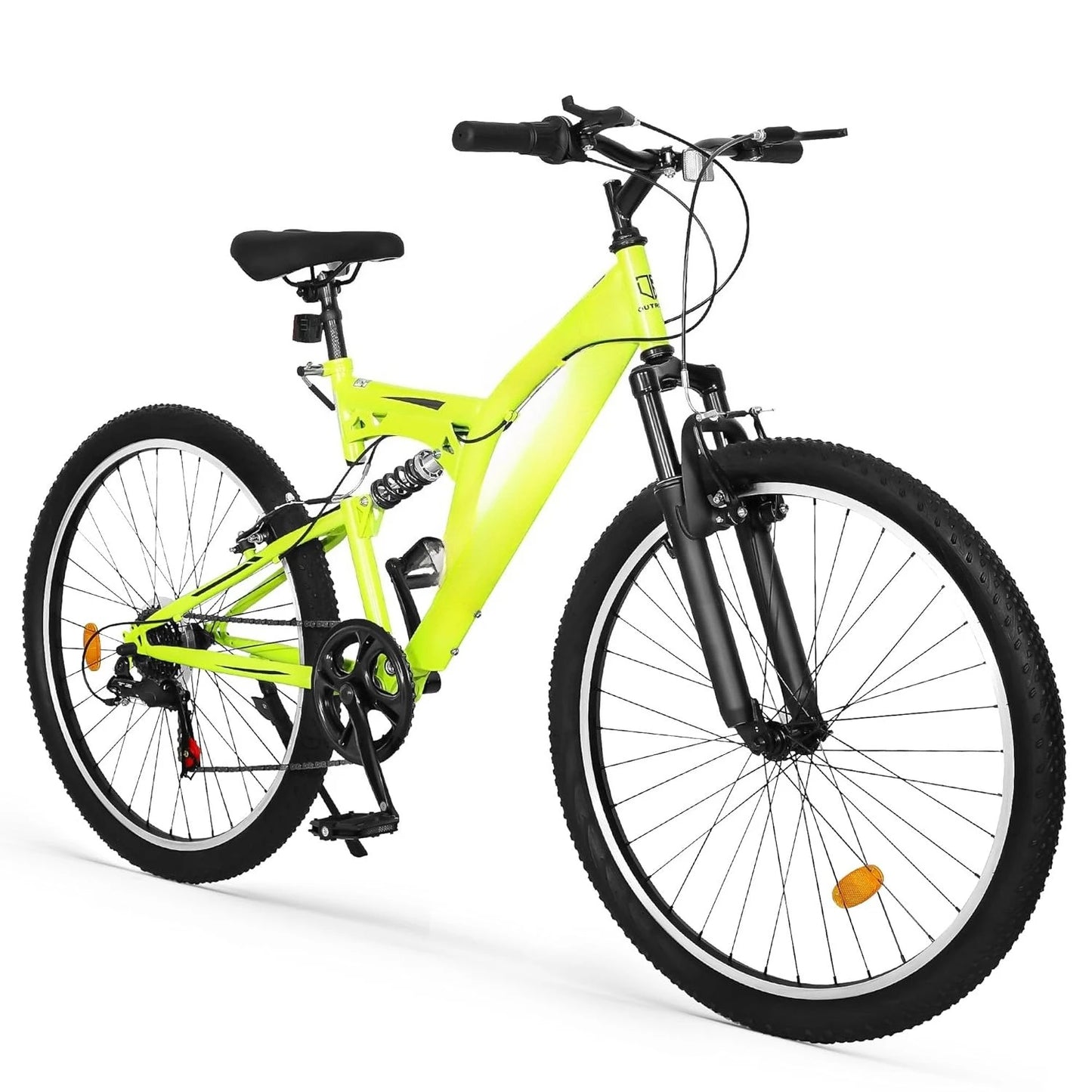 26 inch Mountain Bike, Outdoor Hybrid Bikes,7-Speed/High-Carbon Steel/Dual Full Suspension, for Men Women Adult,, Customized