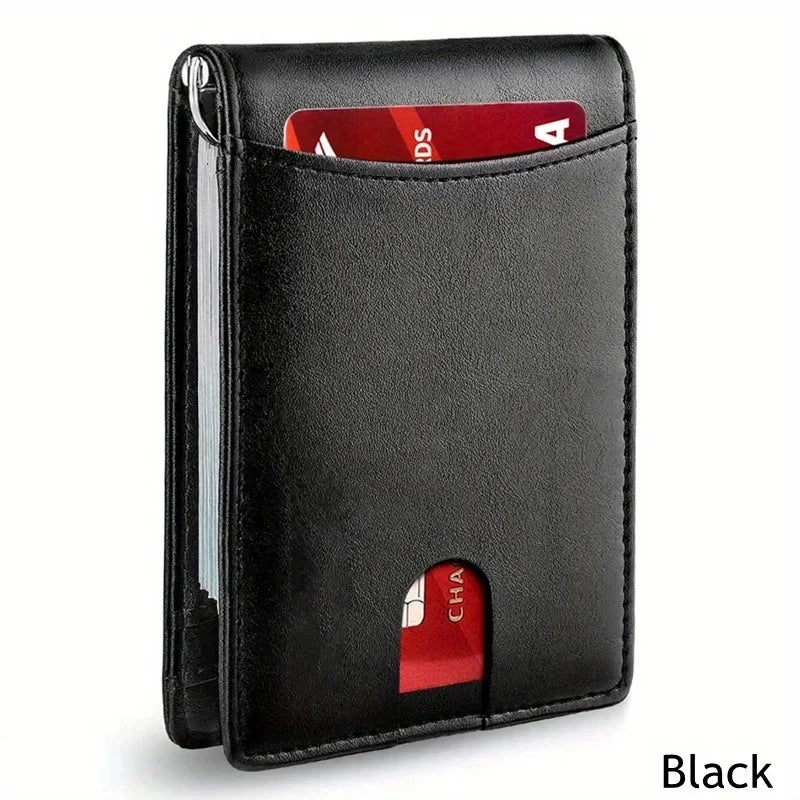 Metal Money Clip Wallet RFID Blocking Slim Card Holder Money Bag Credit Cardholder Carbon Fiber Bifold Smart Wallet for Men