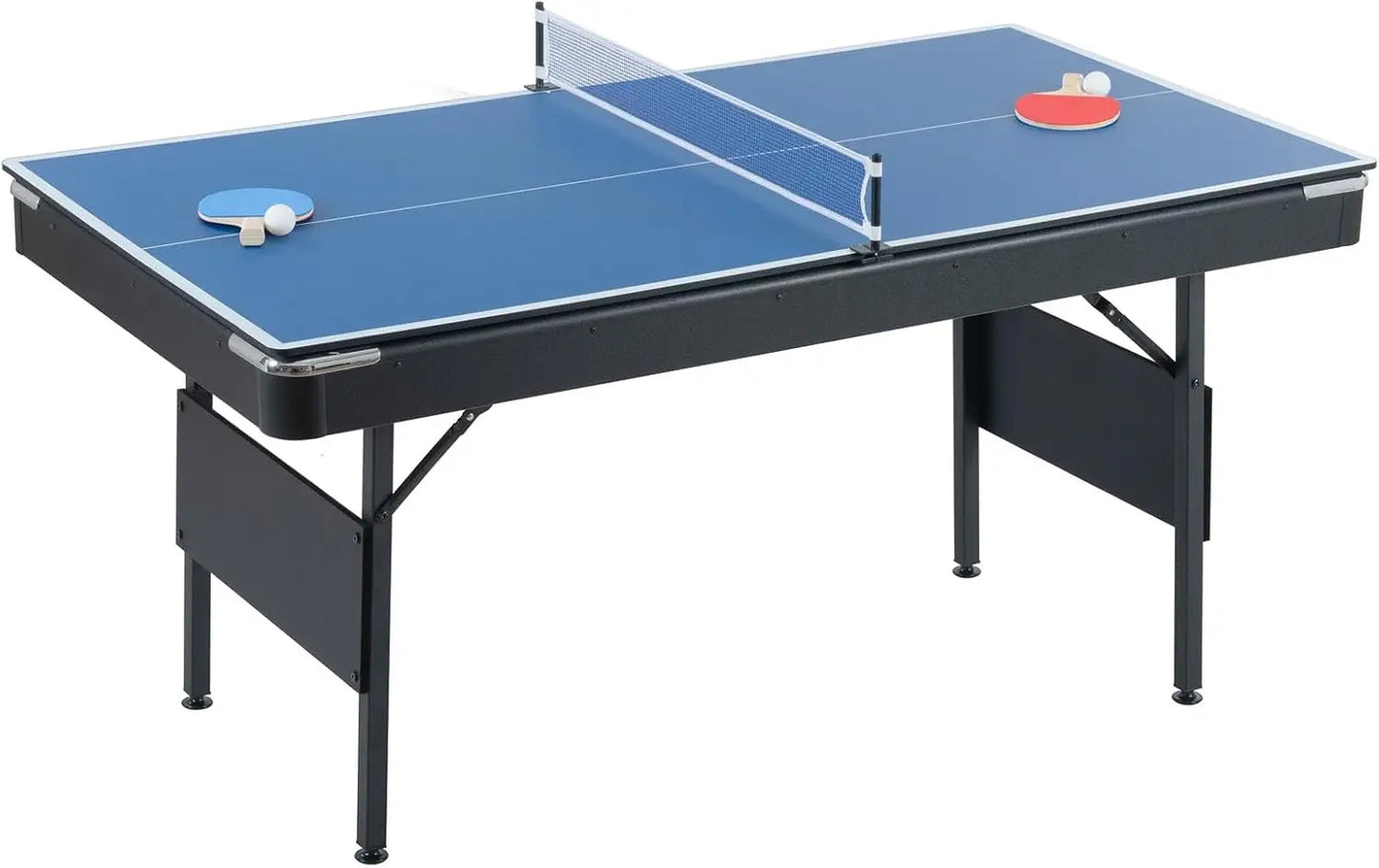 New-3 in 1 Pool Ping Pong Dining Combo, 65.75in Foldable Billiard/Table Tennis,With Billiard and Tennis Paddles Accessories