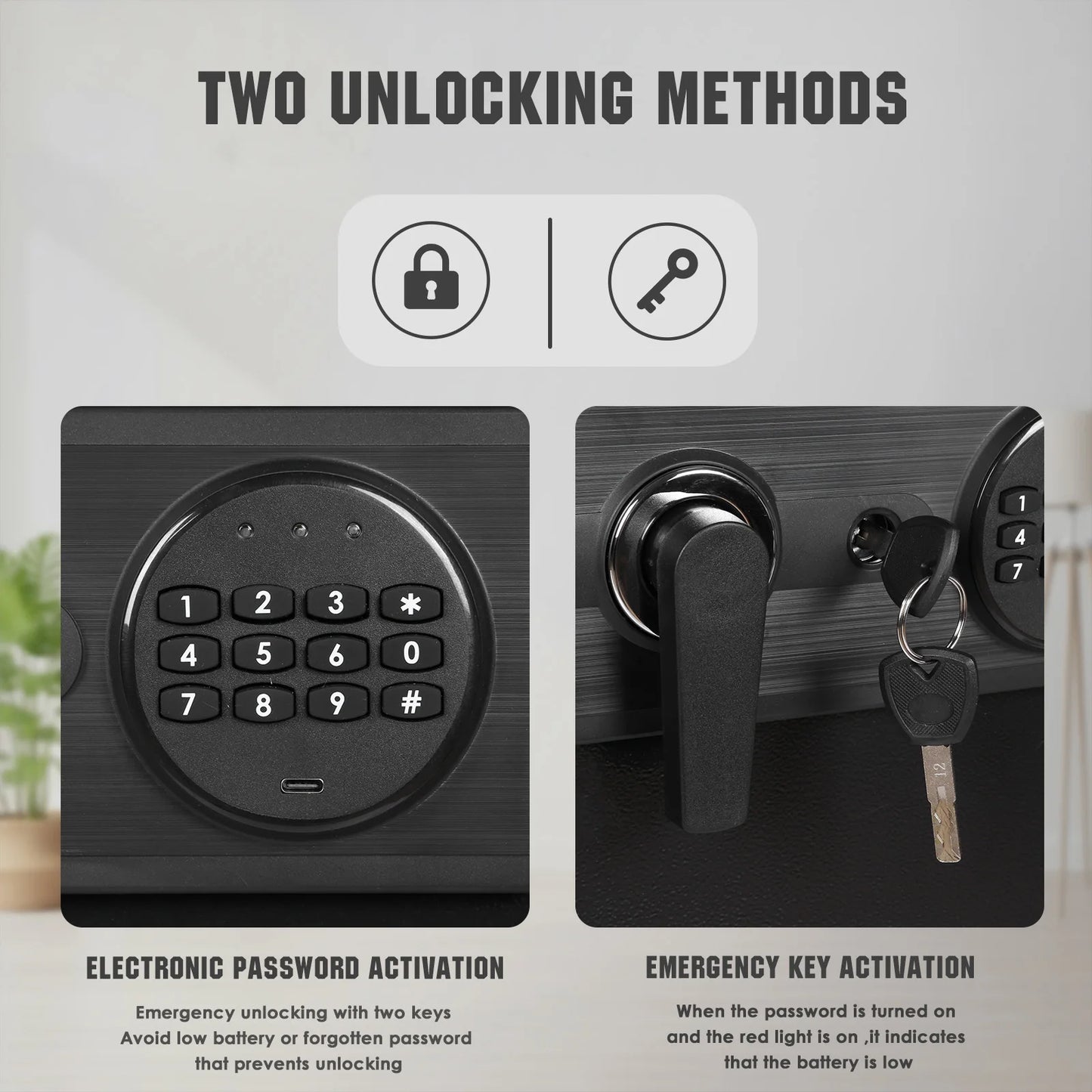 Fireproof Waterproof Safe Box for Office Document  Lock Box Heavy Duty Steel Home Safety Box Personal Combination Safe for home