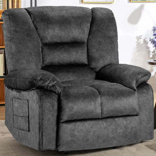 Fabric Lazy Boy Recliner Chair for Bedroom, Manual Reclining Chairs for Adults，Grey Recliner Chair with Adjustable, Customized