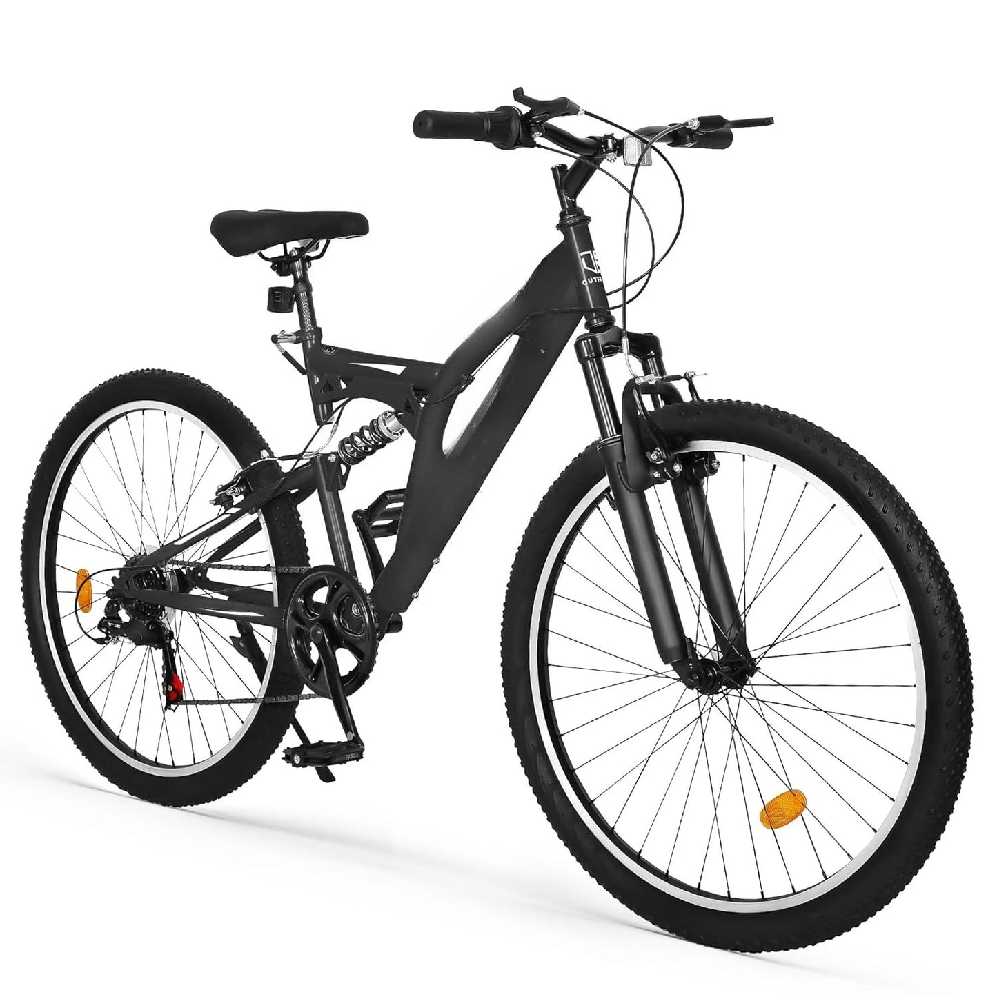 26 inch Mountain Bike, Outdoor Hybrid Bikes,7-Speed/High-Carbon Steel/Dual Full Suspension, for Men Women Adult,, Customized