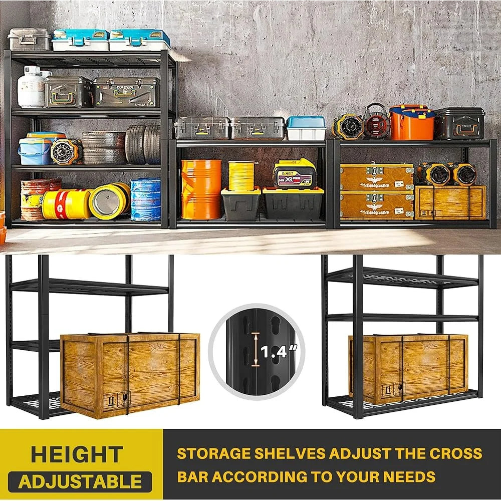 Heavy Duty Garage Shelving 2240LBS Load Capacity 4 Tier Adjustable Metal Storage Rack Basement Pantry Organization
