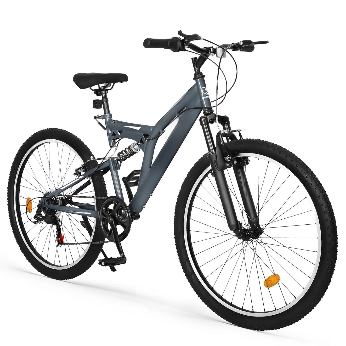 26 inch Mountain Bike, Outdoor Hybrid Bikes,7-Speed/High-Carbon Steel/Dual Full Suspension, for Men Women Adult,, Customized
