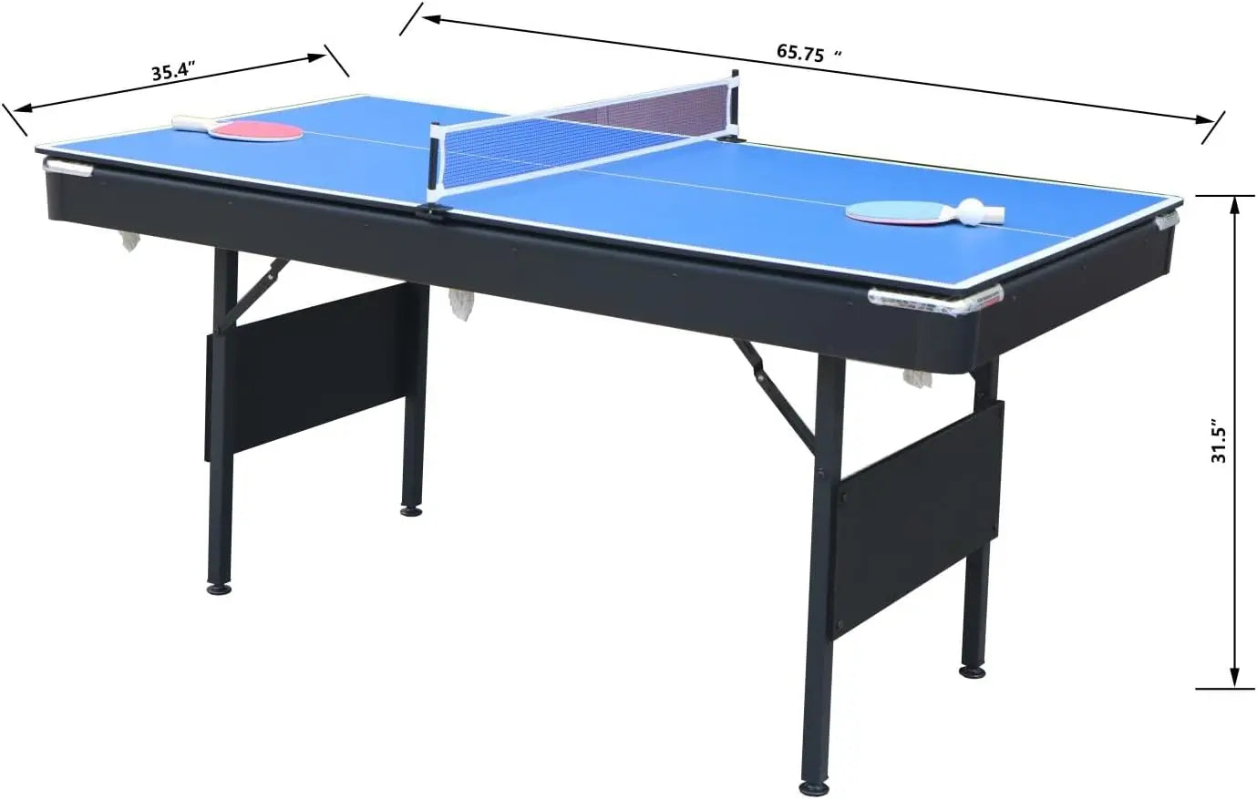 New-3 in 1 Pool Ping Pong Dining Combo, 65.75in Foldable Billiard/Table Tennis,With Billiard and Tennis Paddles Accessories