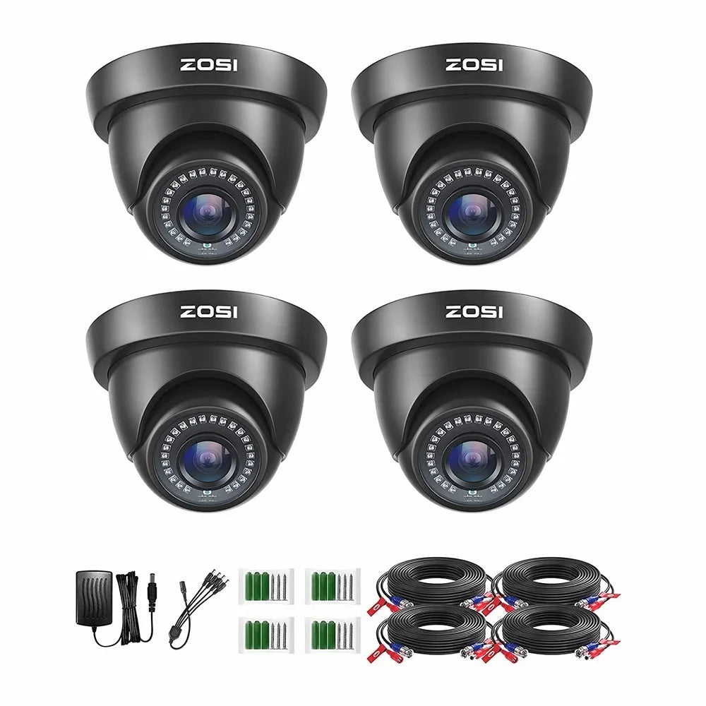 ZOSI 4Pack 2.0MP HD 1080P Security Cameras Kit Indoor Outdoor Home CCTV Dome Surveillance Camera for HD-TVI Analog DVR System
