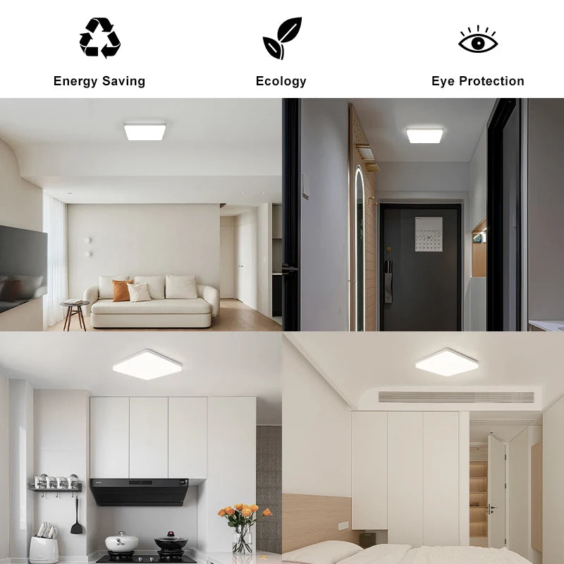 LED Ceiling Lights Square Neutral Light 16W 34W Interior Home Decor Simple Ceiling Lighting Bathroom Bedroom Kitchen Living Room