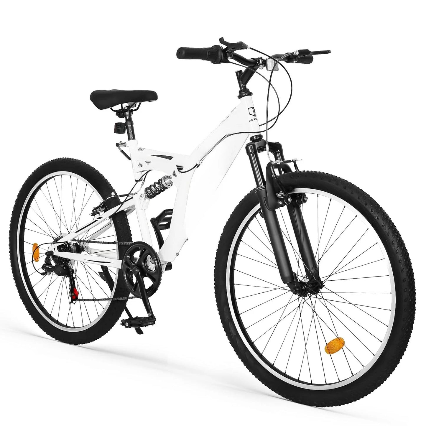 26 inch Mountain Bike, Outdoor Hybrid Bikes,7-Speed/High-Carbon Steel/Dual Full Suspension, for Men Women Adult,, Customized